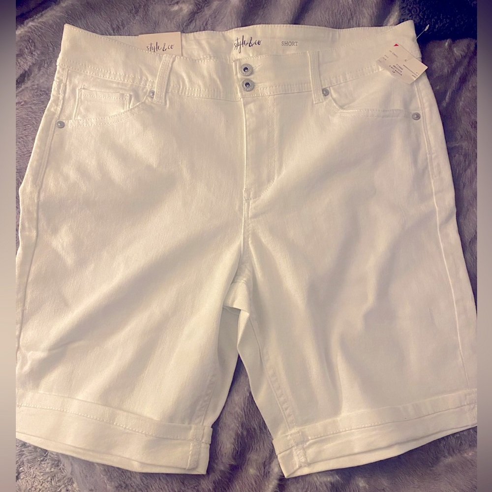 Style & Co. White Bermuda Shorts